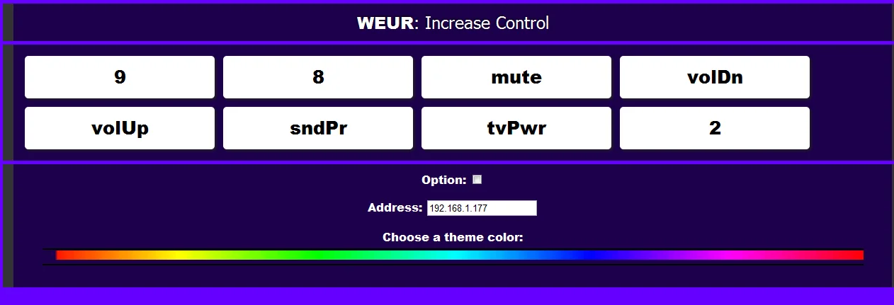 Web-based control interface