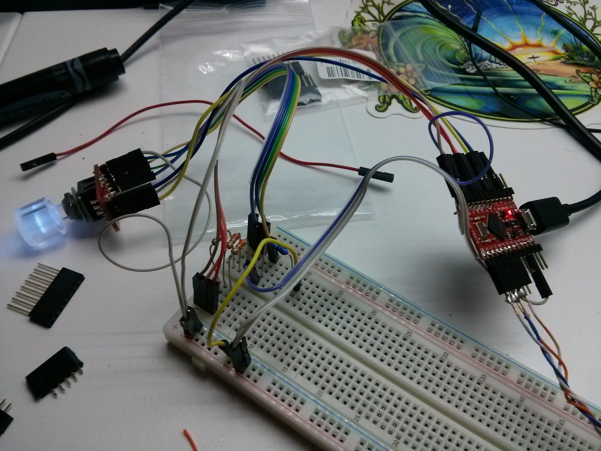 Breadboard testing the configuration