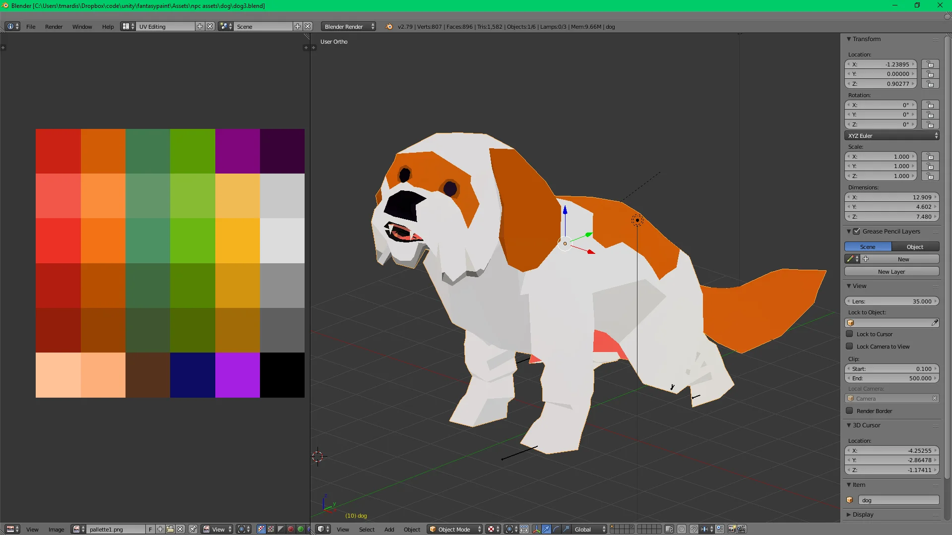 Creating an NPC in Blender, Modeled after my own dog!