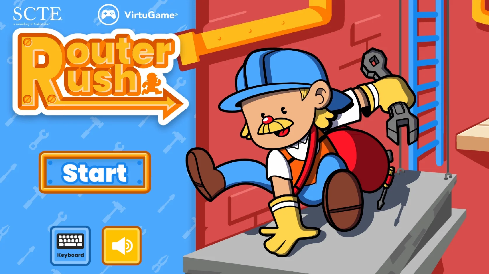 Title screen for Router Rush